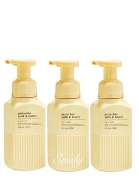 Bath & Body Works 3-Pc PISTACHIO MILK & HONEY LUXE Gentle & Clean Foaming Soap